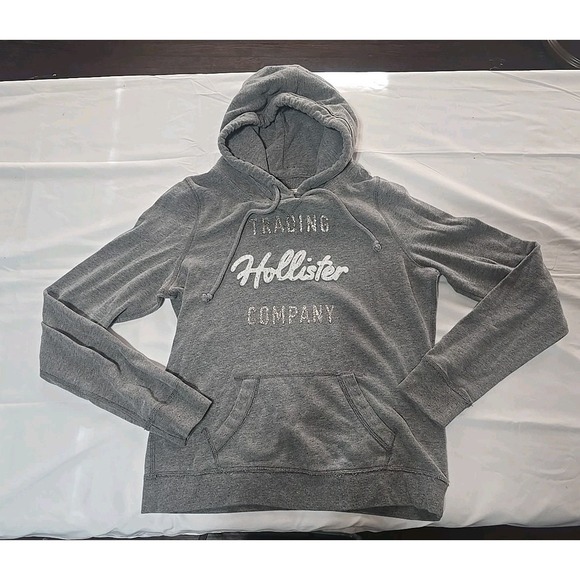 Hollister Womens Junior Hoodie Pullover Gray Size Medium - Picture 1 of 3